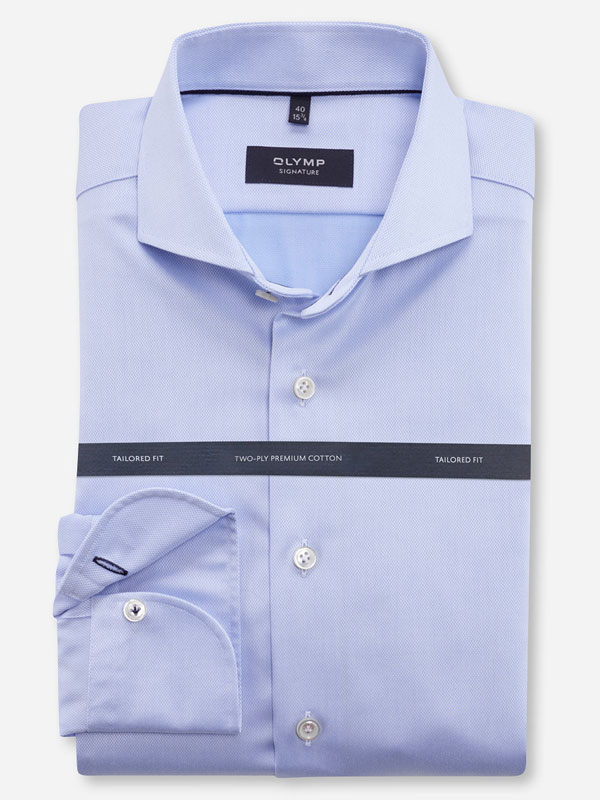 Olymp Tailored Fit, Signature Cutaway, Hellblau – Bild 4