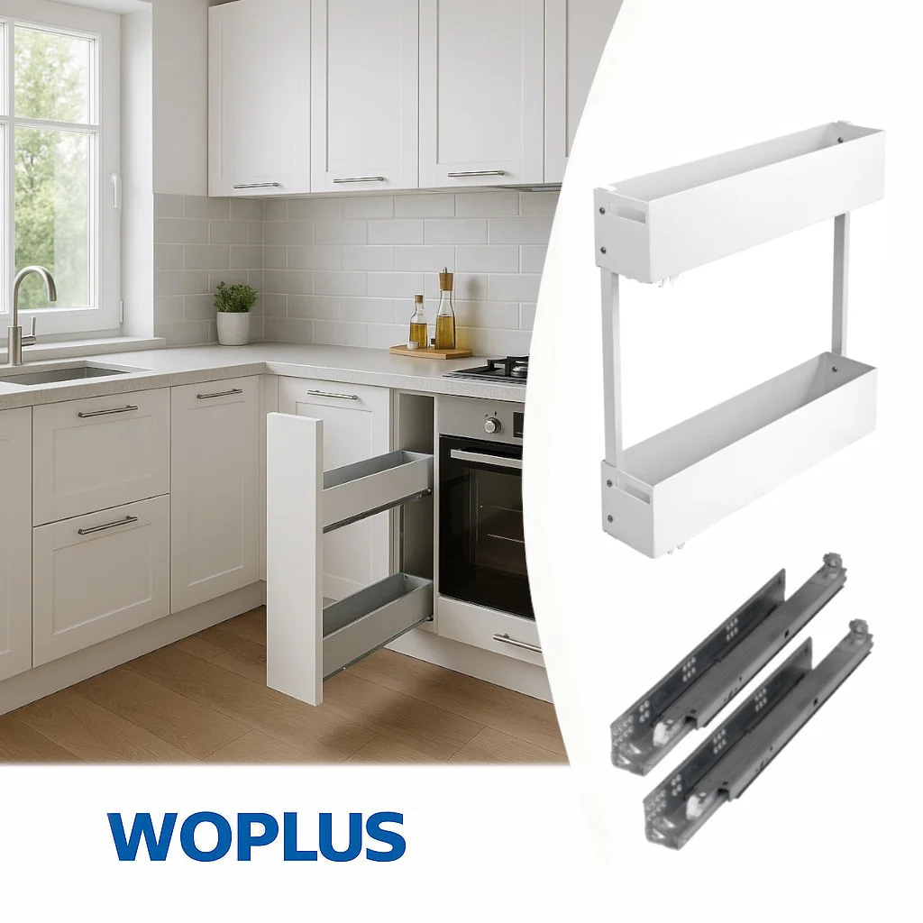 Unterschrankauszug 150-200mm 2 Etagen seitliche Montage woplus Vollauszug Anthrazit – Bild 4