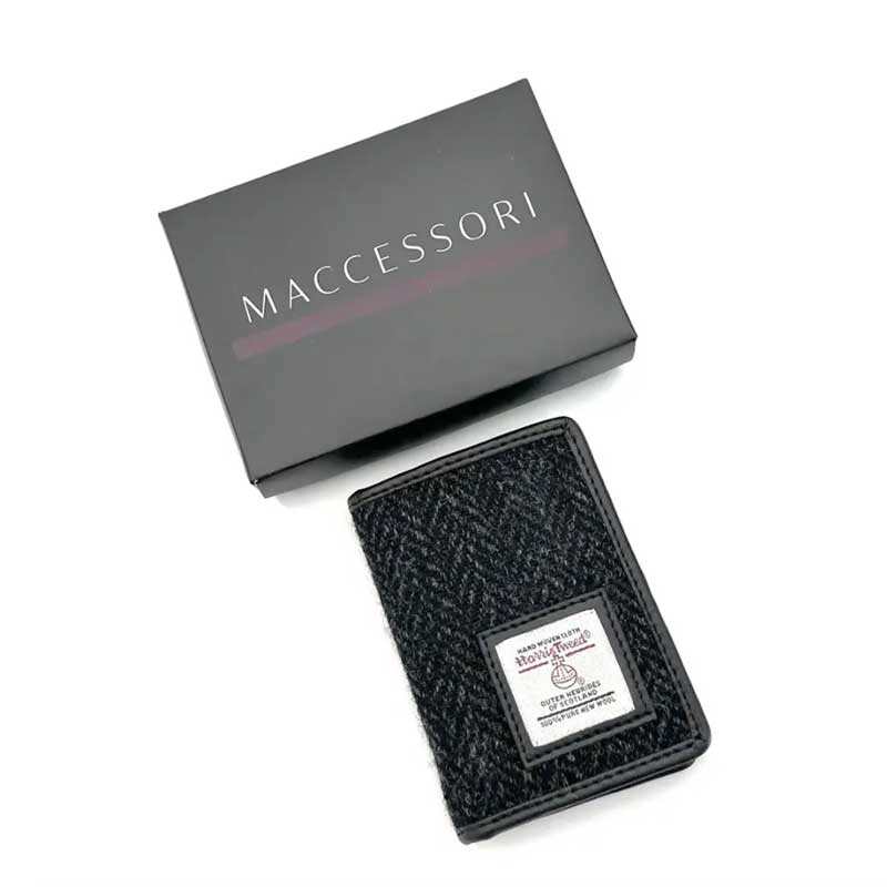 Harris Tweed Kartenetui in Anthrazit – Bild 5