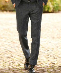 Harris Tweed Hose 610 Blau Fishgrat