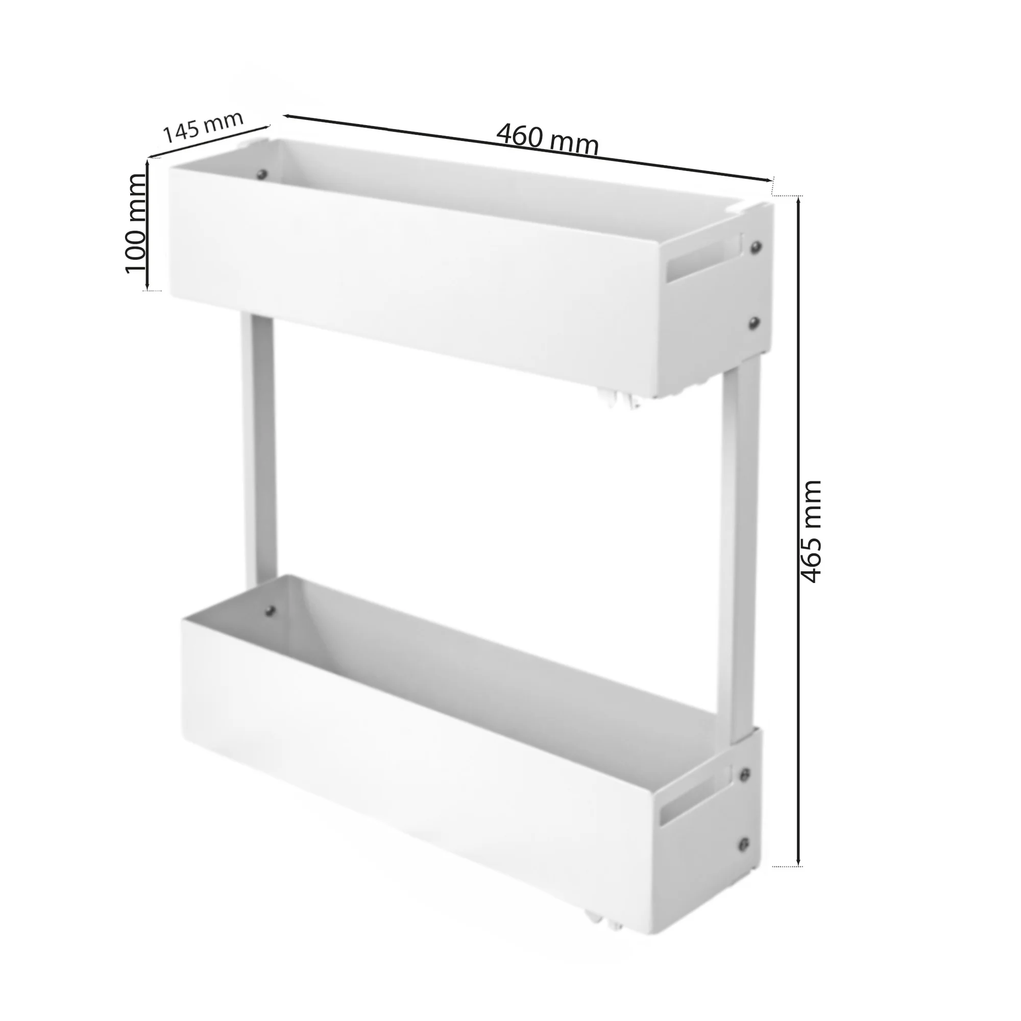 Unterschrankauszug 150-200mm 2 Etagen seitliche Montage woplus Vollauszug Anthrazit – Bild 5