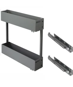 Unterschrankauszug 150-200mm 2 Etagen seitliche Montage woplus Vollauszug Anthrazit