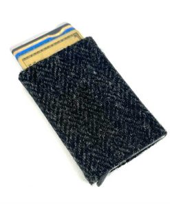 Pop-Up-Kartenhalter aus Harris Tweed in Anthrazit
