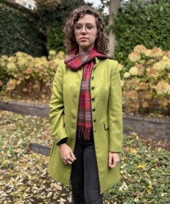 Tweed Damen Blazer, Lang, Hell Grün