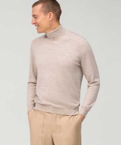 Casual Strick Rollkragen, Hellbeige