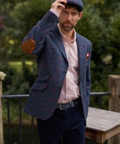 Harris Tweed Sakko “London“ In Red Overcheck