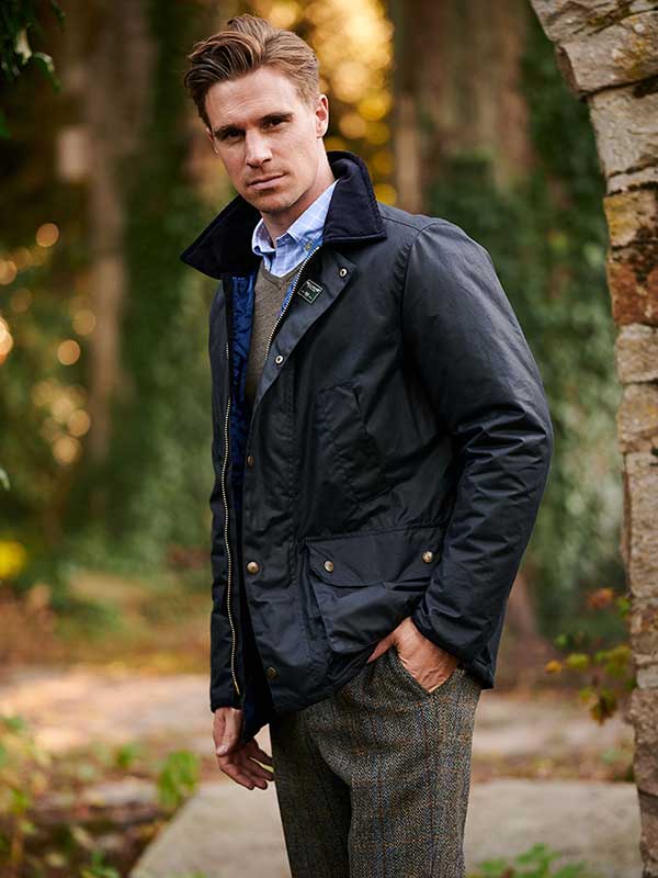 Wellington Waterafstotende Wax jas, blauw – Bild 2