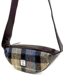 Harris Tweed Umhängetasche in Blau/Braun kariert