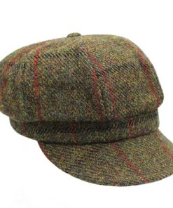 Harris Tweed Damenmütze, grün kariert