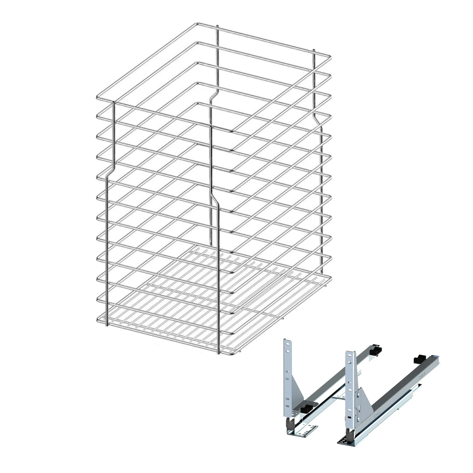 Unterschrankauszug 30 cm Soft-Close Vollauszug – 1 Etage, Chrom – Bild 7