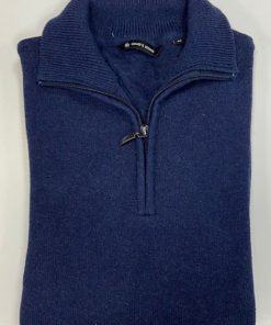 Katoenen trui met rits, blauw