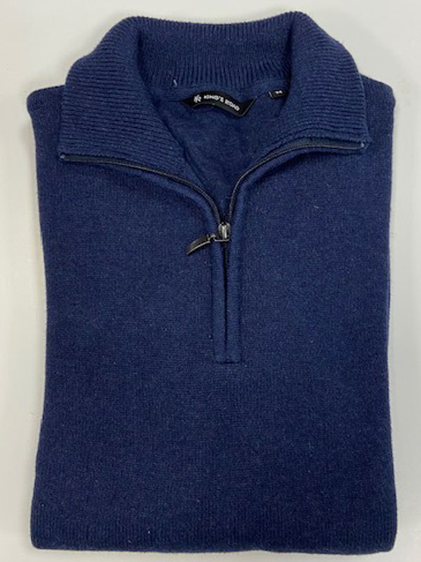 Katoenen trui met rits, blauw – Bild 2