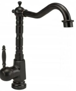 MEI BAD Premium Antik  Waschtischmischer mit hohem Auslauf, schwarz