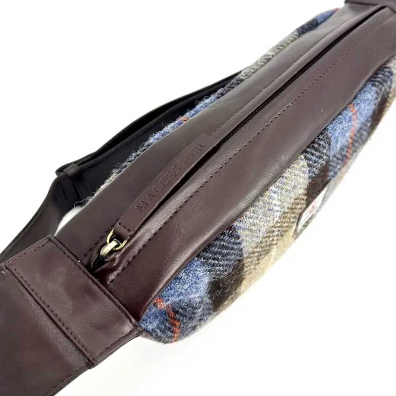 Harris Tweed Umhängetasche in Blau/Braun kariert – Bild 5