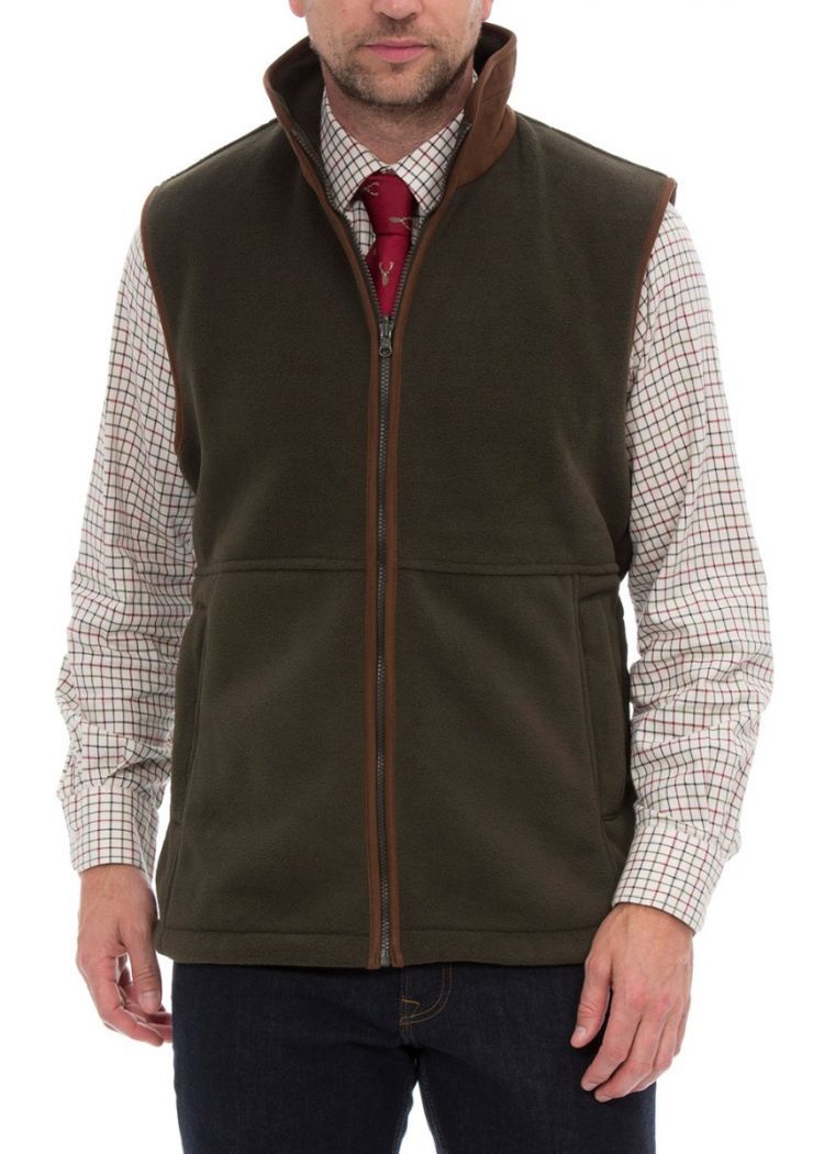 Fleece Waistcoat In Green – Classic Fit – Bild 3