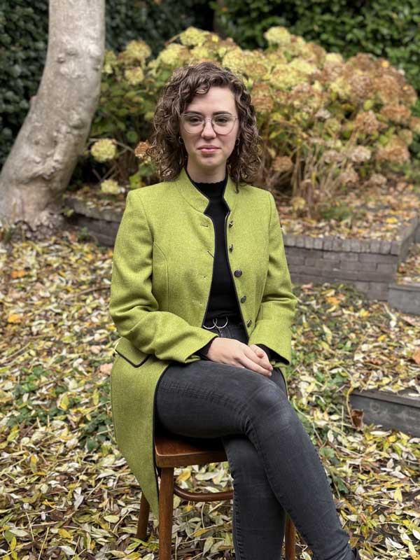 Tweed Damen Blazer, Lang, Hell Grün – Bild 3