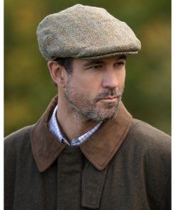Flat Cap 630 Harris Tweed Groen overruit
