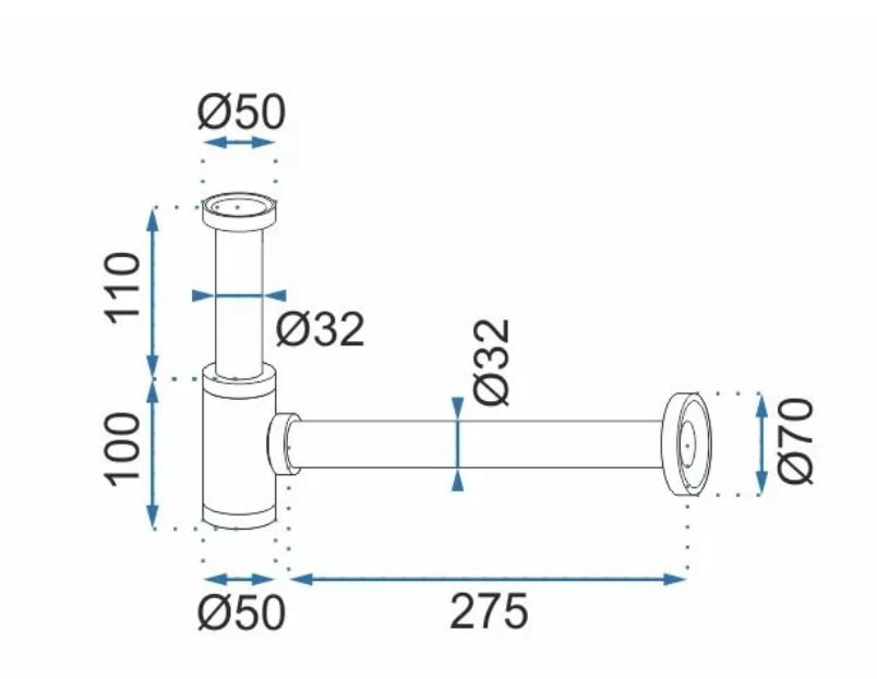 MEI BAD Premium Design Sifon/Ablaufventil Set chrom – Bild 4