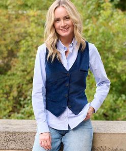 Wellington Damen Weste Velours Navy