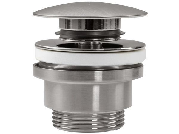 MEI BAD Premium Ablaufventil push open nickel gebürstet – Bild 2