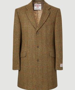 Harris Tweed Overjas, Murdo 3/4 Coat – Mustard