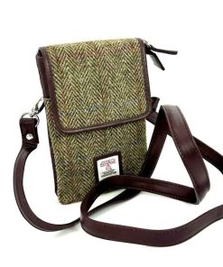 Harris Tweed Mini-Umhängetasche in Country Green