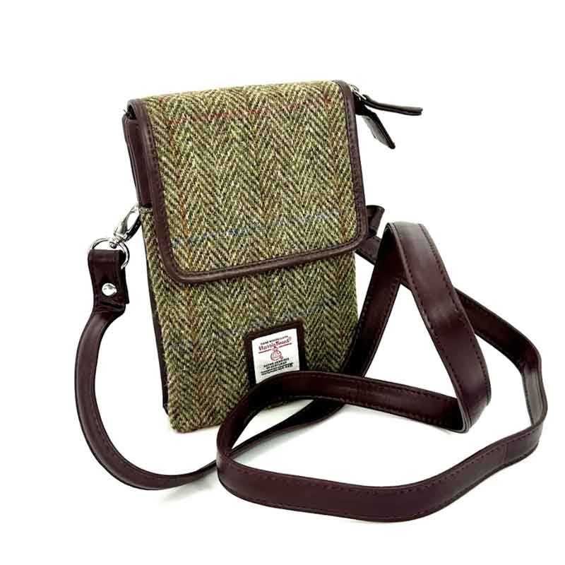 Harris Tweed Mini-Umhängetasche in Country Green – Bild 2