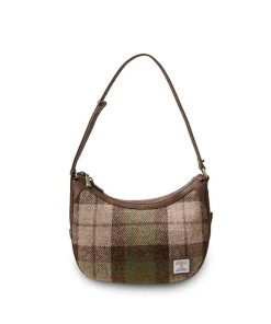 Harris Tweed Schultertasche, Modell Ellon, Islander, Kastanientartan
