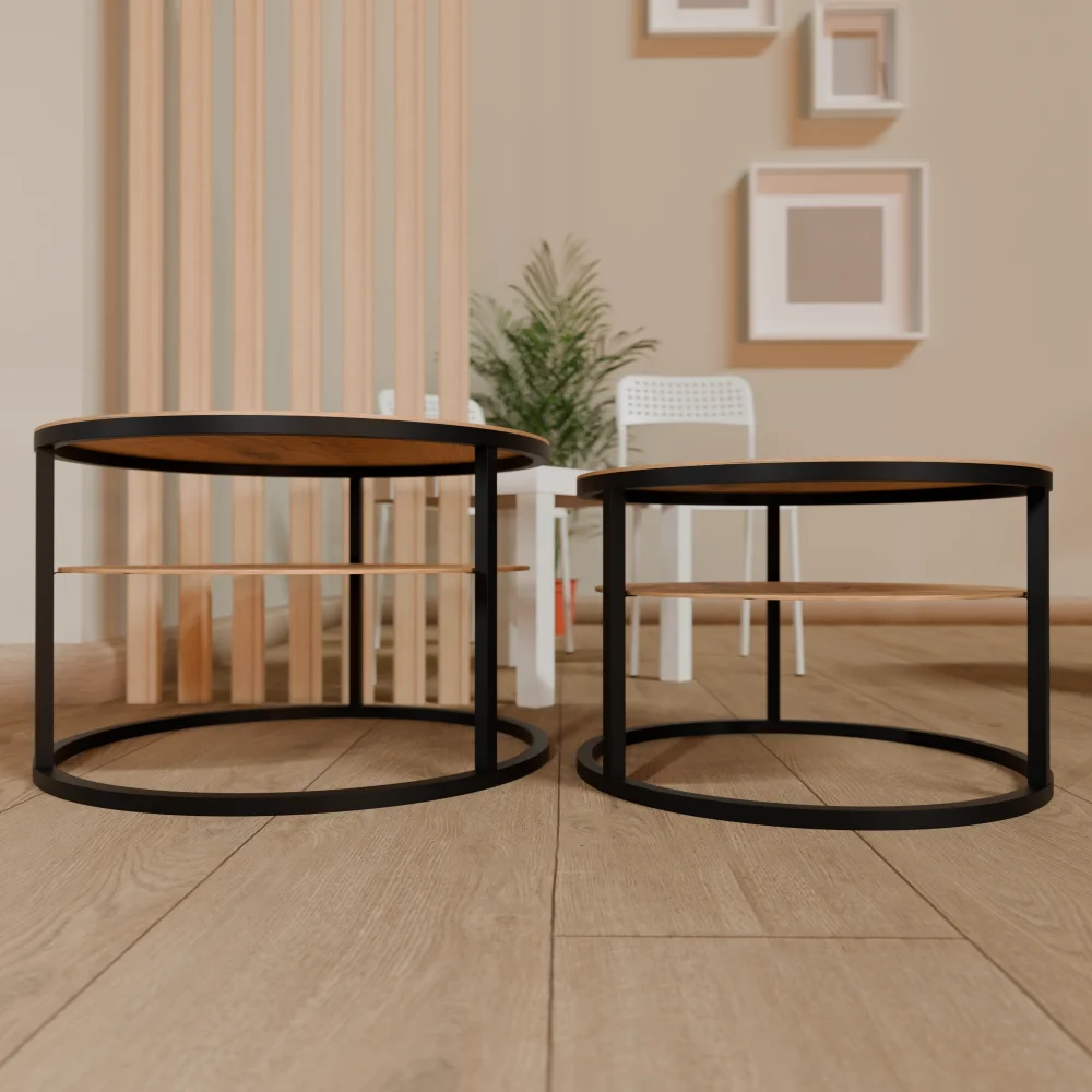 Rundes Tischgestell Ø60/70 cm Schwarz/Weiß ohne Tischplatte – Bild 6