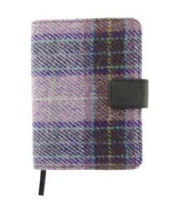 Harris Tweed ‚Lomond‘ Address Book in Pink/Lilac Check