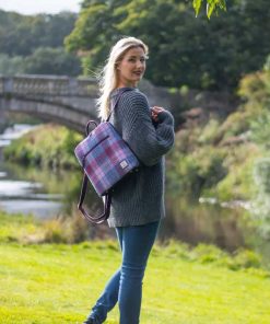 Harris-Tweed-Rucksack in Pastellrosa