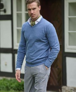 Strickpullover Baumwolle Denim Blue