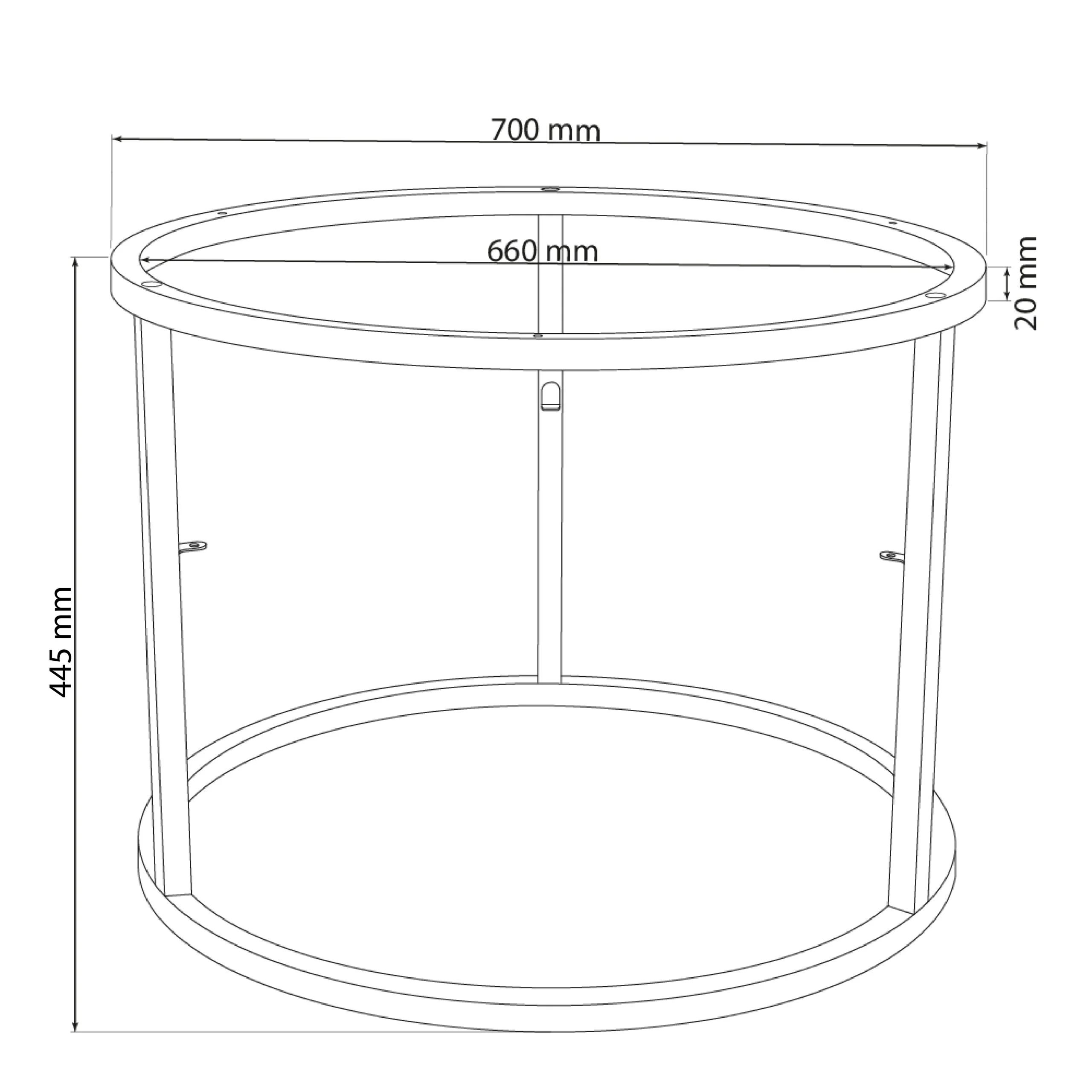 Rundes Tischgestell Ø60/70 cm Schwarz/Weiß ohne Tischplatte – Bild 4
