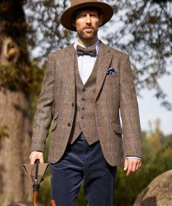 Harris Tweed Sakko “London“ In Green-Blue Herringbone