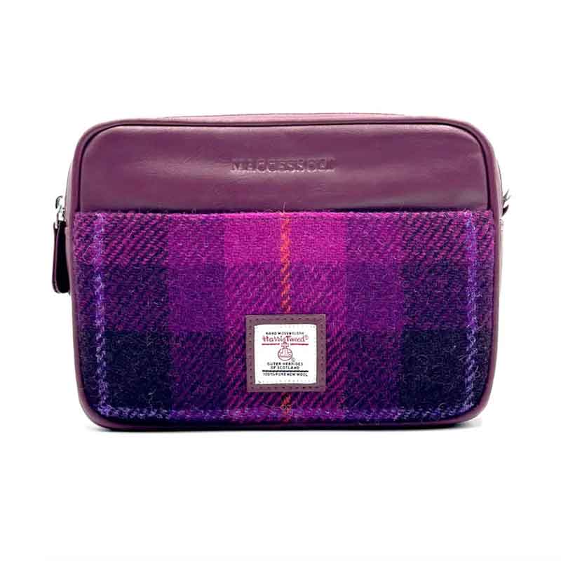 Harris Tweed Kameratasche in Lila-Karo – Bild 4