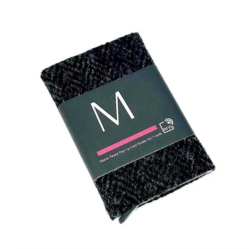 Pop-Up-Kartenhalter aus Harris Tweed in Anthrazit – Bild 4
