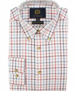 Viyella Shirt, Flanel Tattersall Blue/red