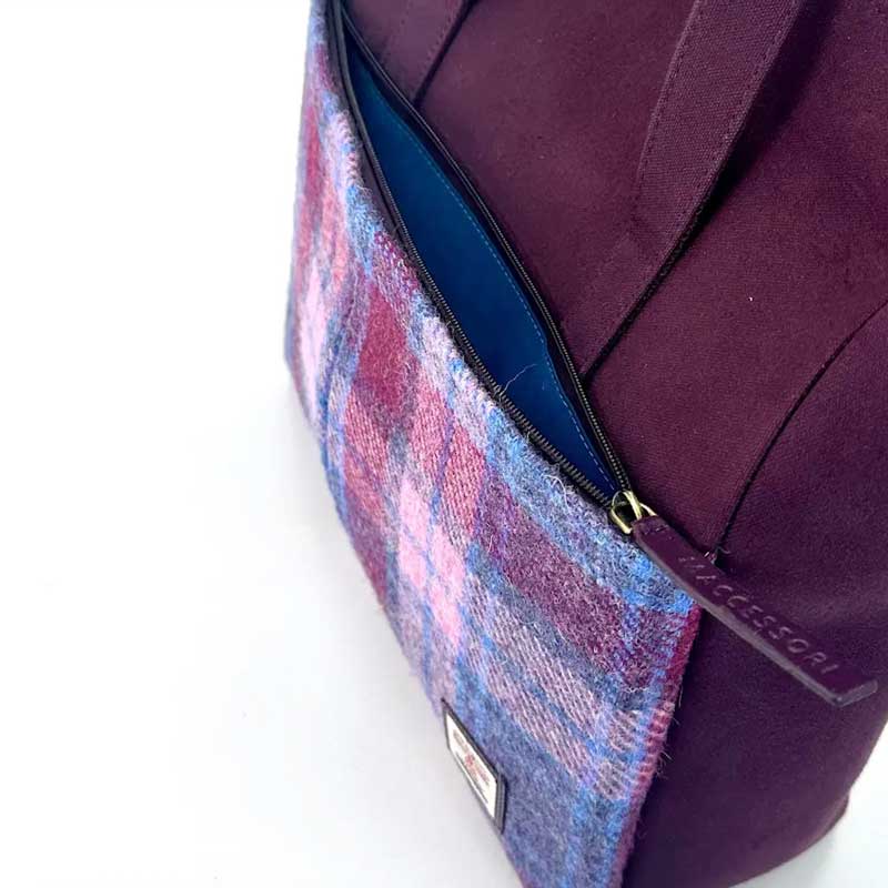 Harris Tweed Reisetasche in Pastellrosa – Bild 2