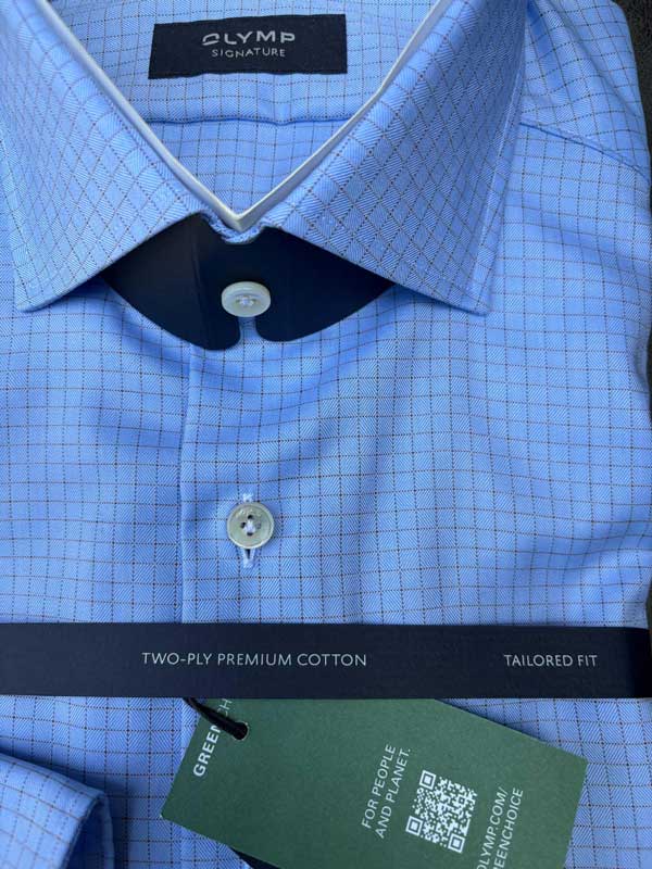 Olymp Businesshemd, Tailored Fit, Signature Kent, Blau – Bild 3