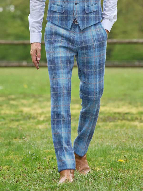 Harris Tweed Hose “Mr. Miller “ In Jeans Herringbone – Bild 2