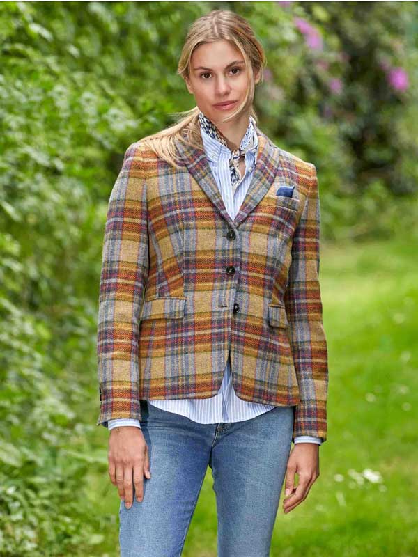 Magee Damen-Tweed Blazer “Ladiesclub“ In Multicolor Check