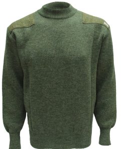 Rundhalspullover mit Harris-Tweed-Applikationen, Derby Tweed