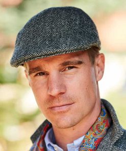 Harris Tweed Cap 601 Grau herringbone