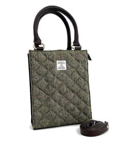 Harris Tweed Quilt Mini Tote Bag in Country Green