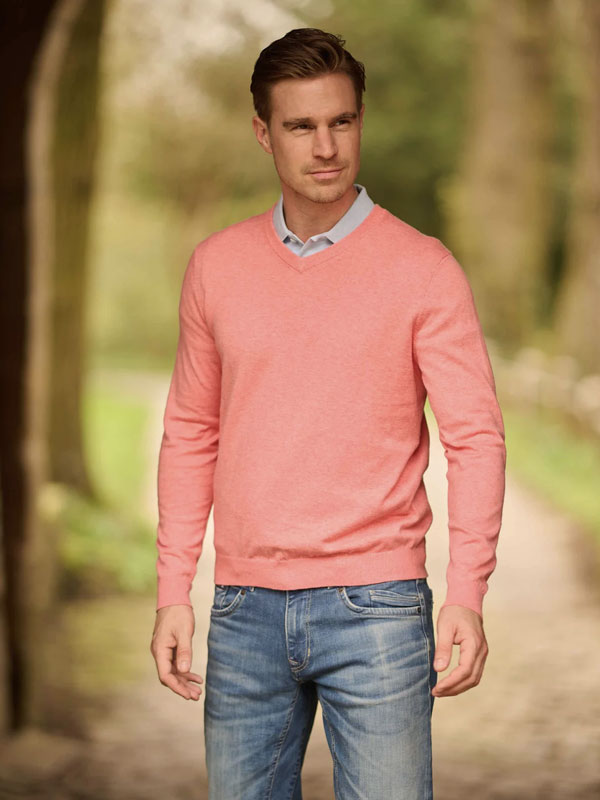 Strickpullover Baumwolle Koralle – Bild 2