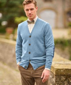 Herren Merino-Strickjacke “The Cardigan“ In Blue
