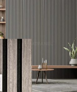 FREJA Akustikplatten für wand aus Holz 200x60x2,2cm. Grey Oak- Wir können sie auch in individuellen Größen herstellen