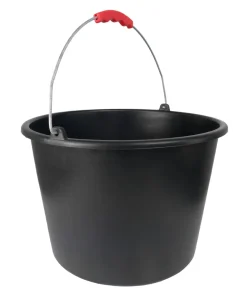 Baueimer 16 Liter – mit Skala & Metallbügel, roter Griff