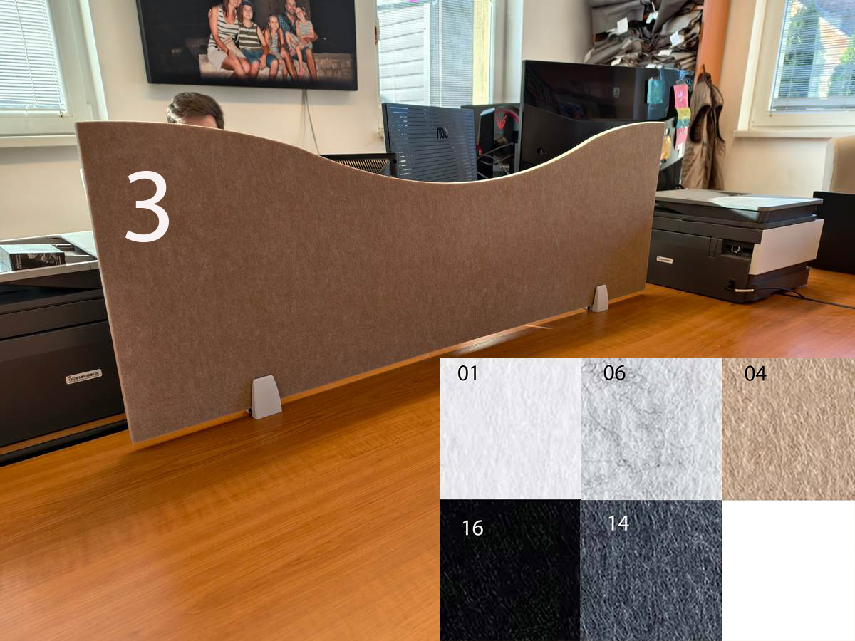 Bilnora büro schallschutz trennwände gewellt Akustikschirm 120x40x1.2cm – Muster 3