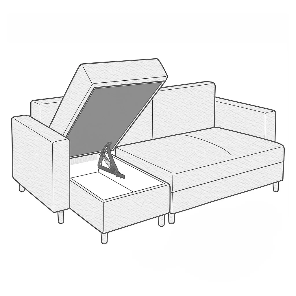 Springaufbeschlag 300N für Bettkasten – 1 Paar Hebebeschlag mit Feder für Liegen & Betten – Bild 9